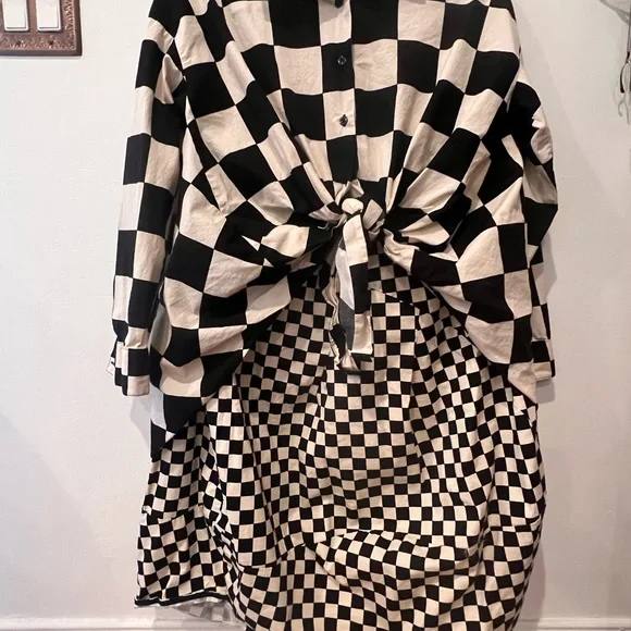 AQRL Checkered button down shirt and skirt - Picture 6 of 8